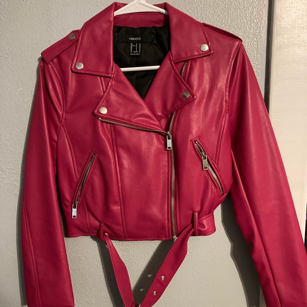 Leather moto jacket NWOT